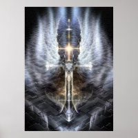 Heavenly Angel Wing Cross Fractal Art Jagged Path