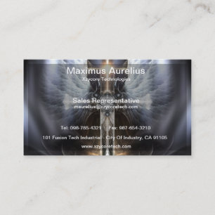 Heavenly Angel Wing Cross Fractal Business Card