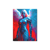 Heavenly angelic beauty in silver armor