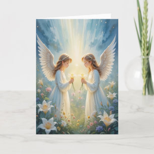 Heavenly Angelic Spiritual Easter Blessings Holiday Card