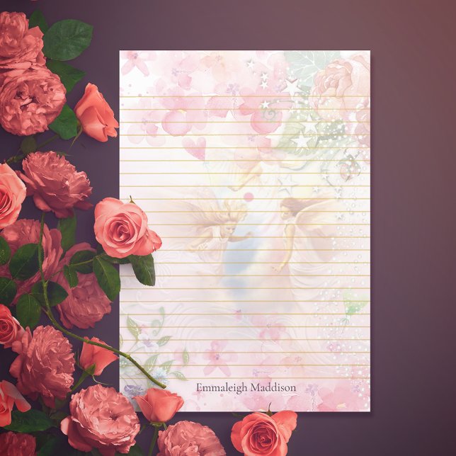 Heavenly Angels Lined Monogram Post-it Notes (Creator Uploaded)