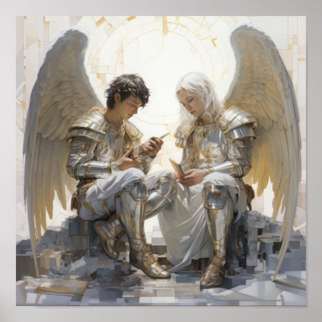 Heavenly Angels Poster - Beautiful and Serene Ange (Front)