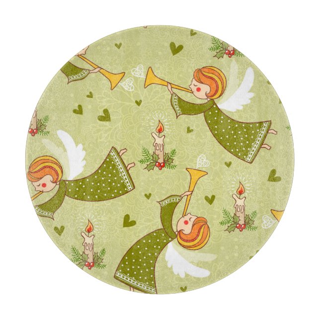 Heavenly Angels: Vintage Childish Pattern Cutting Board (Front)