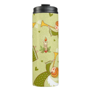 Heavenly Angels: Vintage Childish Pattern Thermal Tumbler