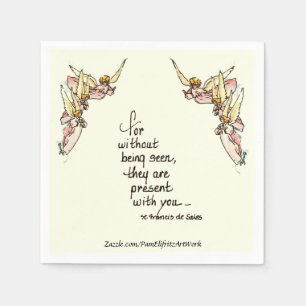 Heavenly Angels with Saying of Comfort Sketch Napkin