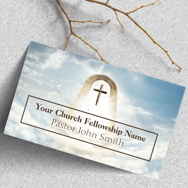 Heavenly Arch Gold Church Pastor Business Cards (Heavenly Arch Gold Church Pastor Business Cards)