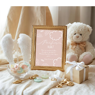 Heavenly baby shower Pink Pacifier Hunt game Invitation