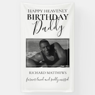 Heavenly Birthday Daddy   Photo Memorial Banner