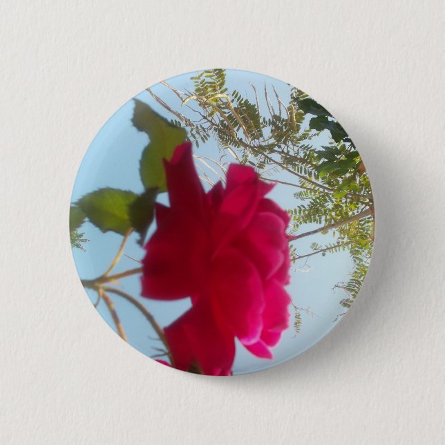Heavenly Bloom: A Rose Against the Sky 6 Cm Round Badge (Front)