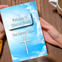 Heavenly Blue Clouds Church Bulletin 