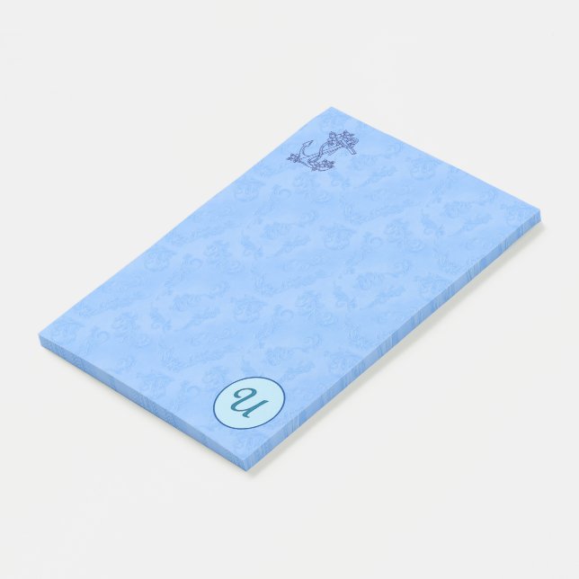 Heavenly blue Monogram (A-Z) Notes (Angled)