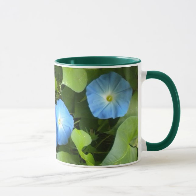 Heavenly Blue Morning Glories mug (Right)