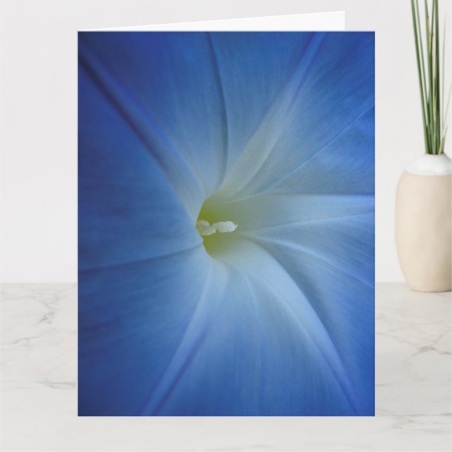 Heavenly Blue Morning Glory Close-Up Birthday Card (Front)