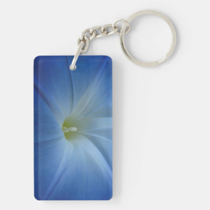 Heavenly Blue Morning Glory Flower Photo Key Ring