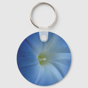 Heavenly Blue Morning Glory Flower Photo Key Ring