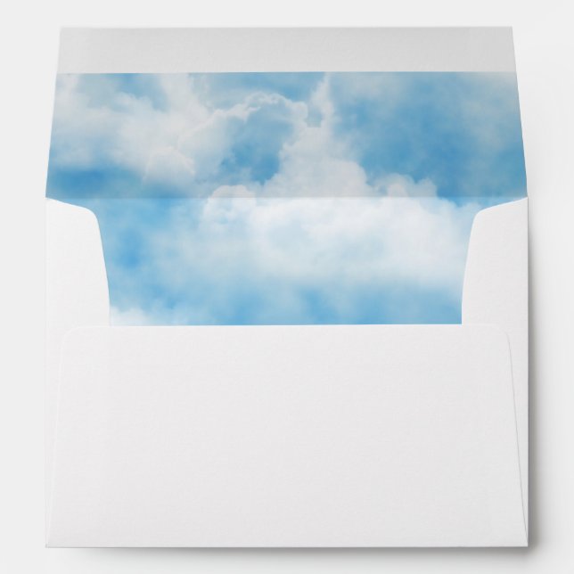 Heavenly Blue Sky with Clouds Print Envelope (Back (Bottom))