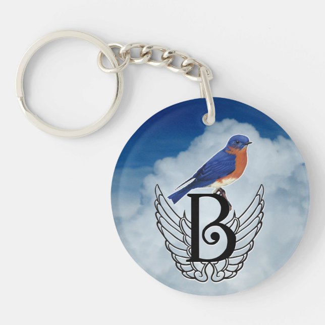 Heavenly BlueBirds Key Ring (Front)