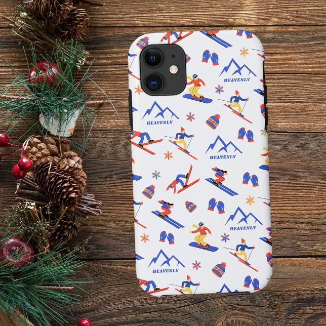 Heavenly California Nevada Ski Snowboard Pattern Case-Mate iPhone Case (Heanvenly California ski snowboard winter snow vacation christmas holidays iphone phone case)