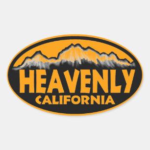 Heavenly California orange oval stickers