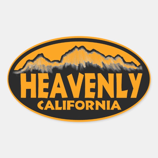 Heavenly California orange oval stickers (Front)