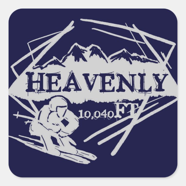 Heavenly California ski elevation stickers (Front)