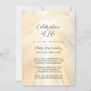 Heavenly Celebration of Life - Photo Memorial  Invitation