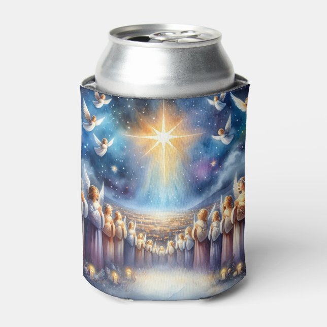 Heavenly Choir Under Star of Bethlehem Can Cooler (Can Front)