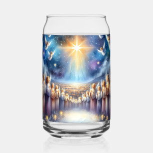 Heavenly Choir Under Star of Bethlehem Can Glass