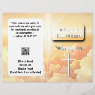 Heavenly Clouds Light Church Bulletin  Flyer