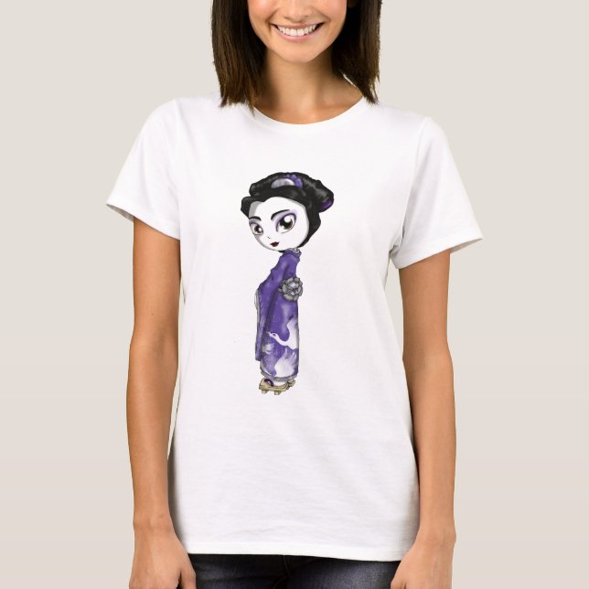 Heavenly Cranes Geisha T-Shirt (Front)