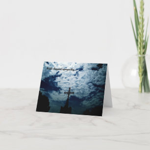 Heavenly cross sympathy card customisable text
