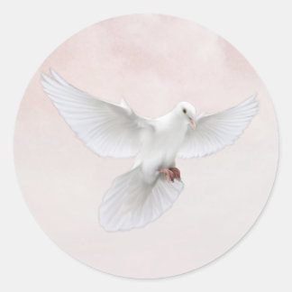 Heavenly Dove Classic Round Sticker