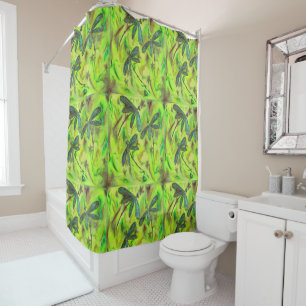 Heavenly Dragonflies On a Starry Sky Shower Curtain