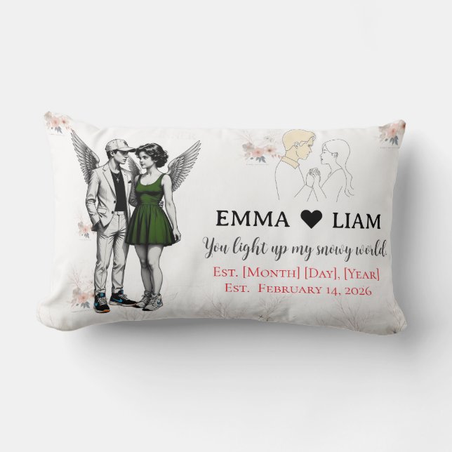 Heavenly Duo Cherubs – Kawaii Angel  Throw Pillow