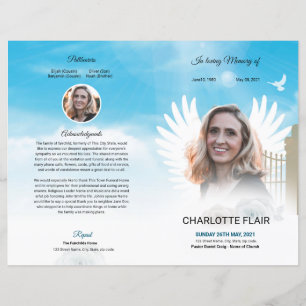 Heavenly Funeral Program Template