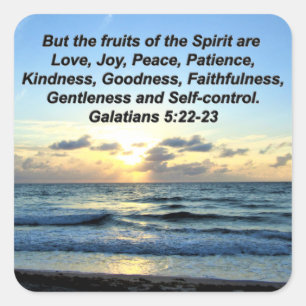 HEAVENLY GALATIANS FRUIT OF THE SPIRIT DESIGN SQUARE STICKER