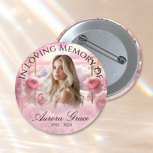 Heavenly Garden of Roses Memorial Button LIA003