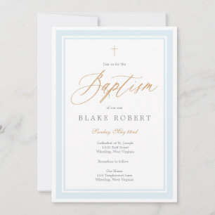 Heavenly Grace Baptism Invitation (Blue)