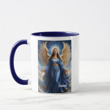 Heavenly Guardian Angel With Blue Gown
