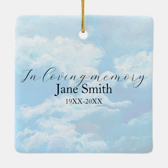 "Heavenly Guardian" Personalised Memorial Ornament (Back)