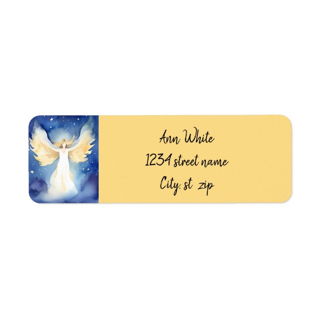 Heavenly handpainted angel return address label (Front)