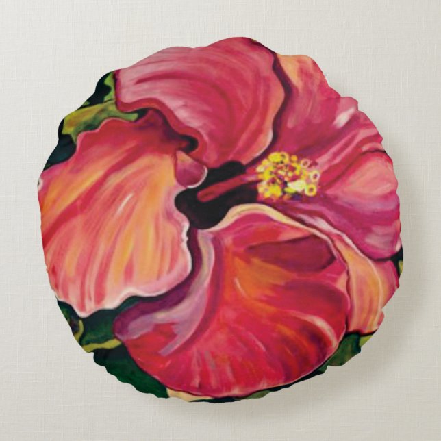 "Heavenly Hibiscus"...an elegant artful pillow (Back)