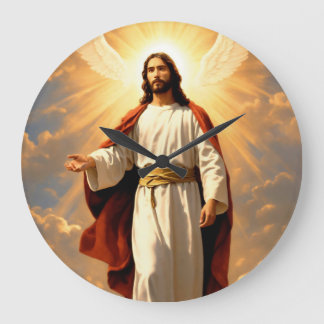 "Heavenly Hours: Jesus God Printed Wall Clock" Large Clock