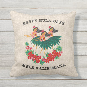 Heavenly Hula Holiday Hawaiian Hula Girls Cushion