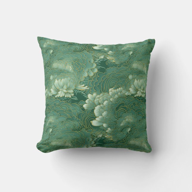 Heavenly Jade Chiyogami Cushion (Front)