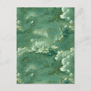 Heavenly Jade Chiyogami  Postcard