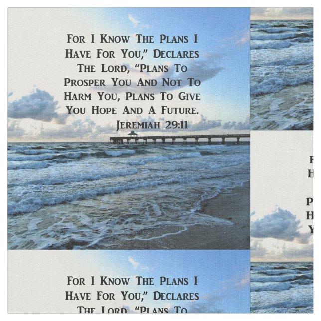 HEAVENLY JEREMIAH 29:11 SCRIPTURE DESIGN FABRIC (Close Up)