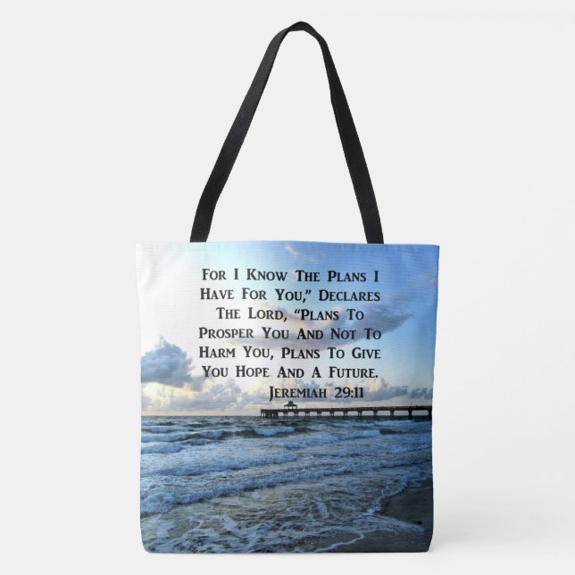 HEAVENLY JEREMIAH 29:11 SCRIPTURE DESIGN TOTE BAG (Front)