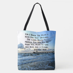 HEAVENLY JEREMIAH 29:11 SCRIPTURE DESIGN TOTE BAG