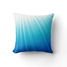 Heavenly Light Ombre white aqua blue pillow